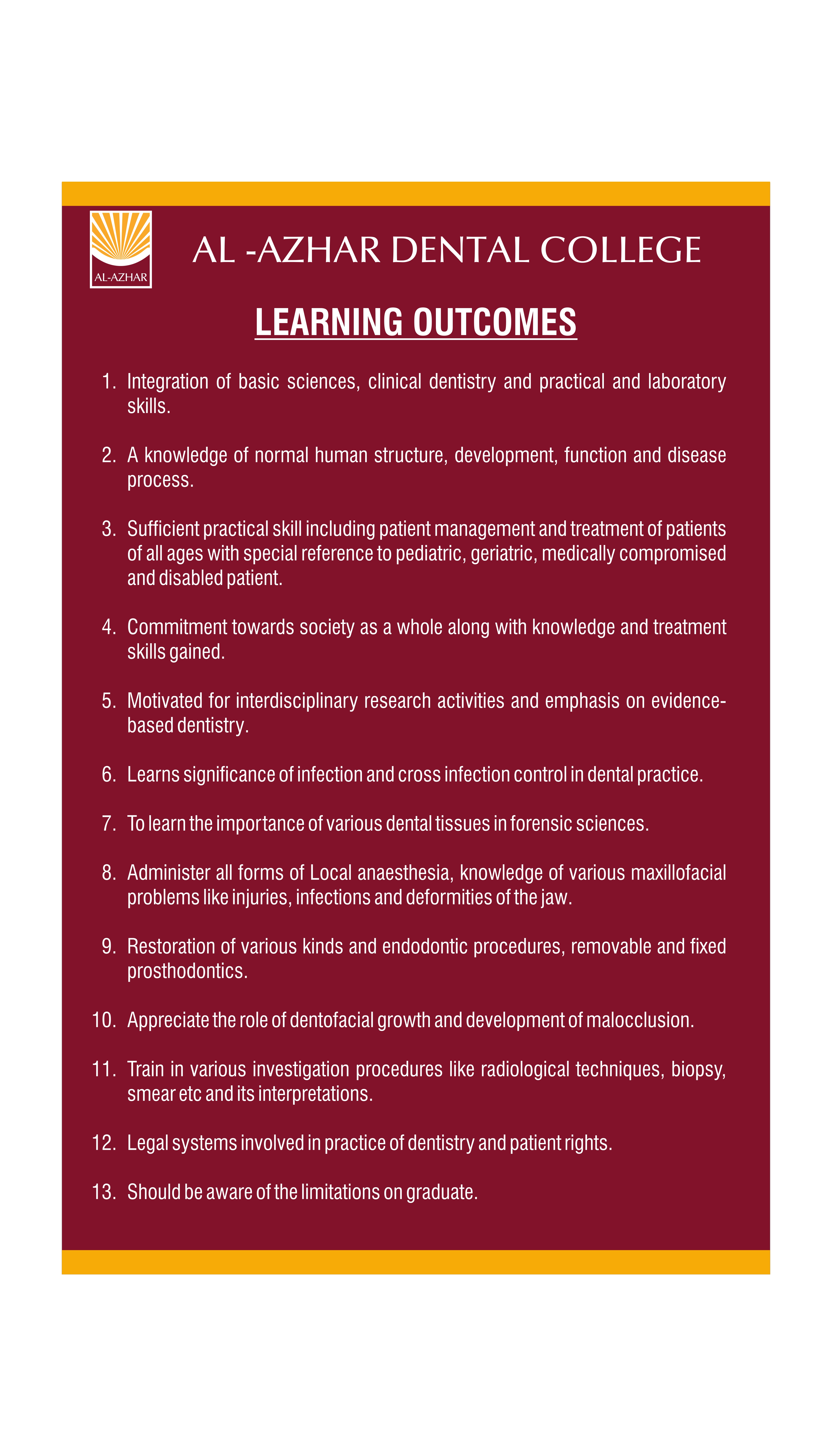Learning Outcomes